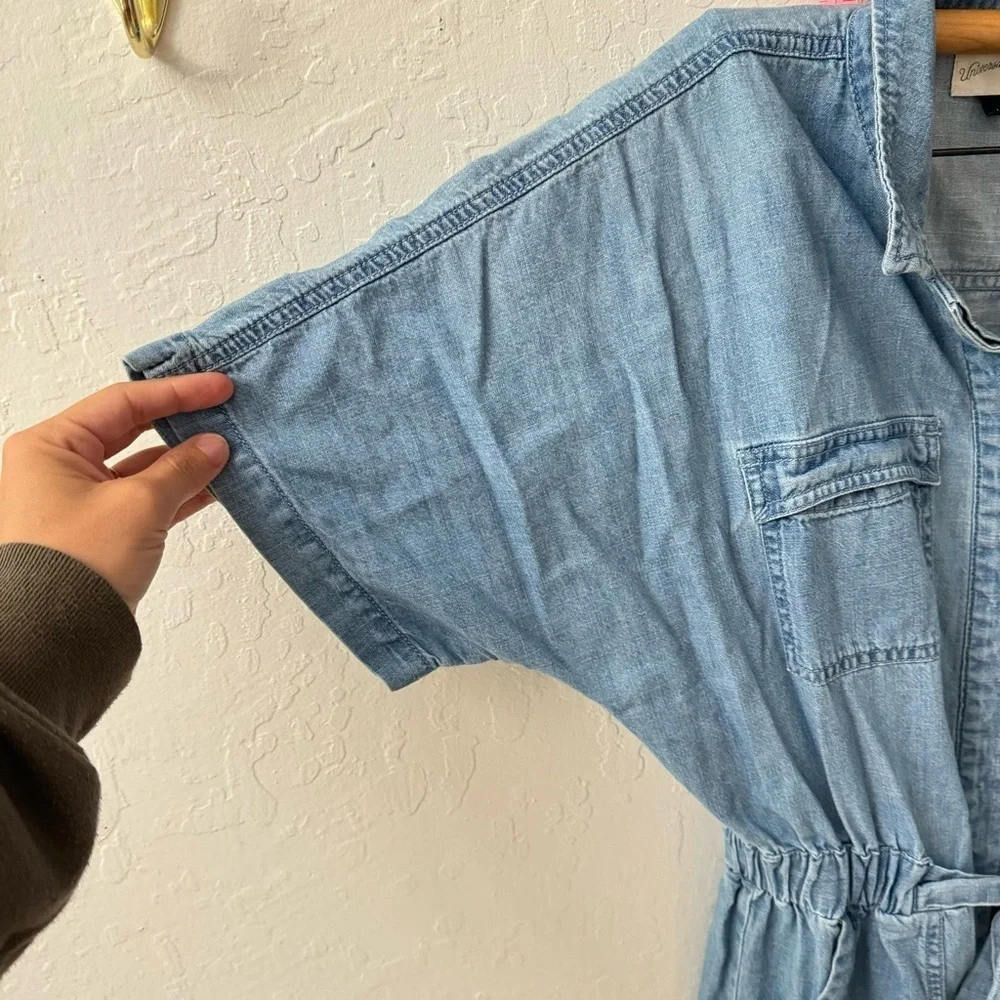 Universal Thread Denim Chambray Boiler Cotton Jumpsuit Size 4 - Picture 5 of 8